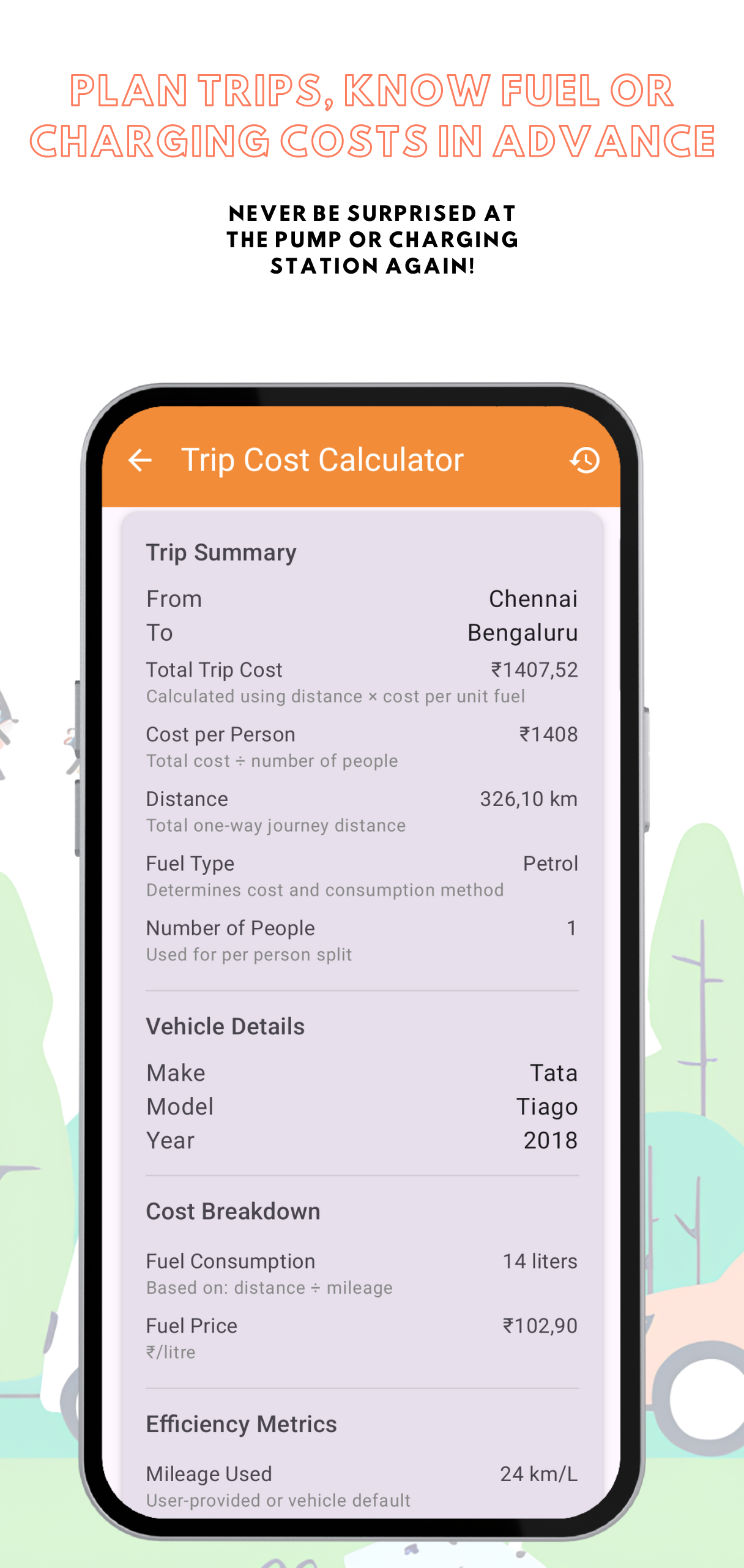 FuelZap Trip Cost Estimator